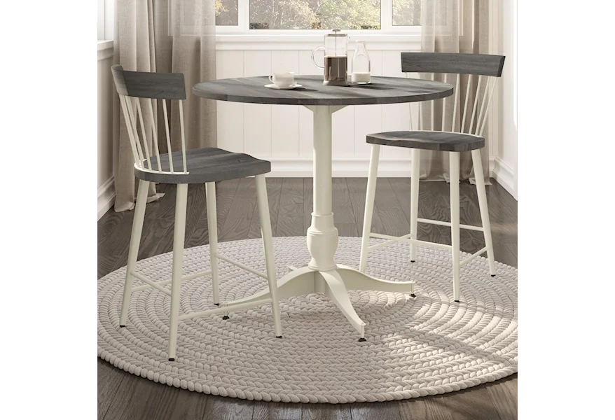 Farmhouse Customizable 3-Piece Counter Pub Table Set by Amisco at Esprit Decor Home Furnishings